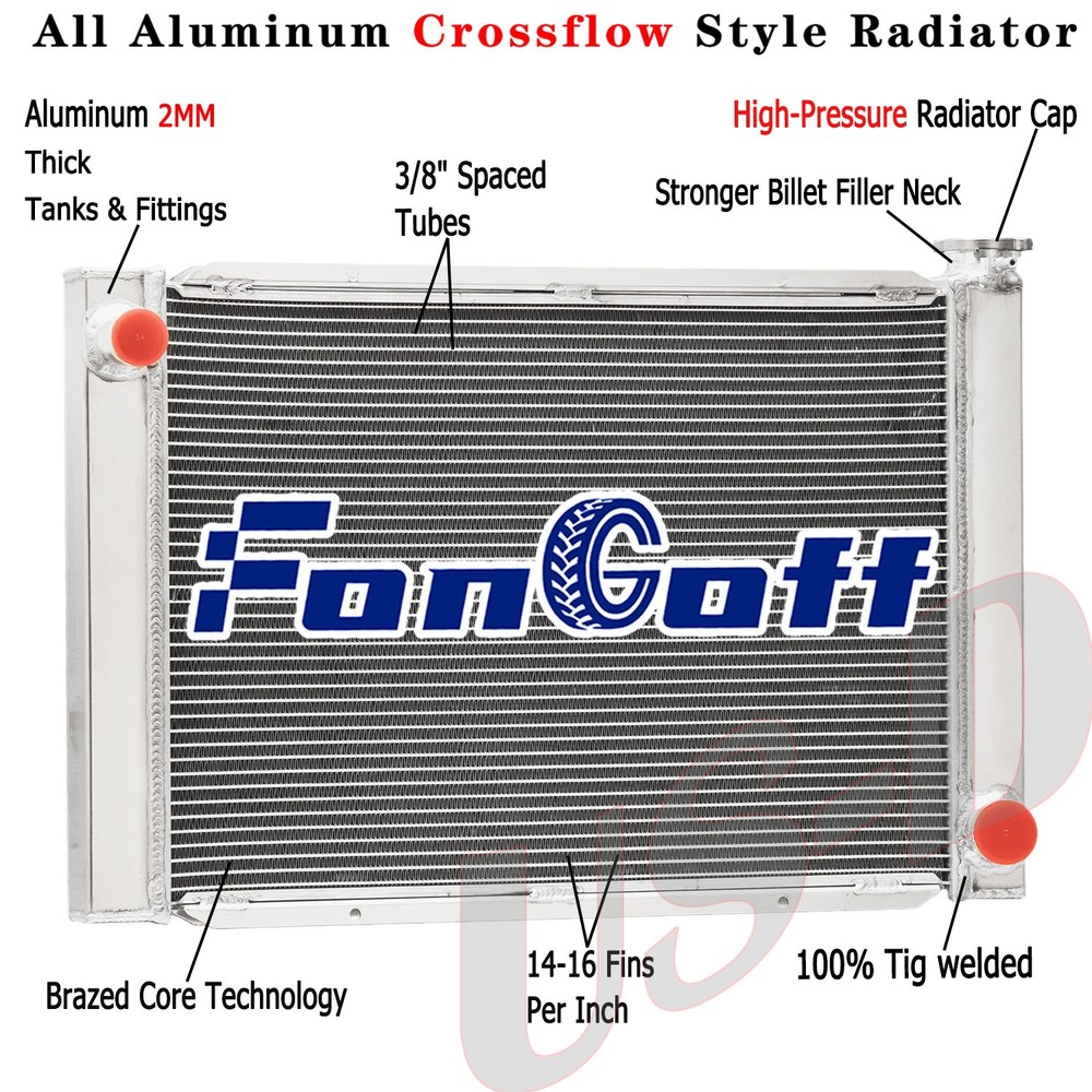 4 Row Universal Aluminum Radiator Fit Chevy GM SBC BBC 28'' W x 19'' H