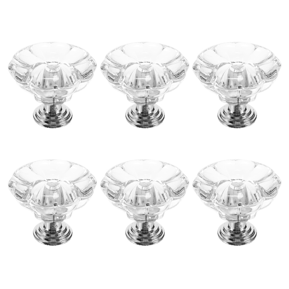 6-Piece Crystal Cabinet Knobs for Bedside Tables & Drawers