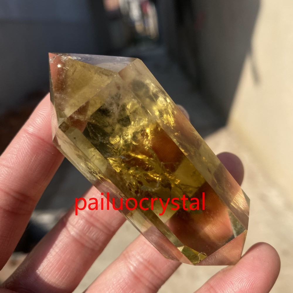 50g+ Natural Citrine Obelisk Quartz Crystal Double Point Wand Reiki Healing 1pcs