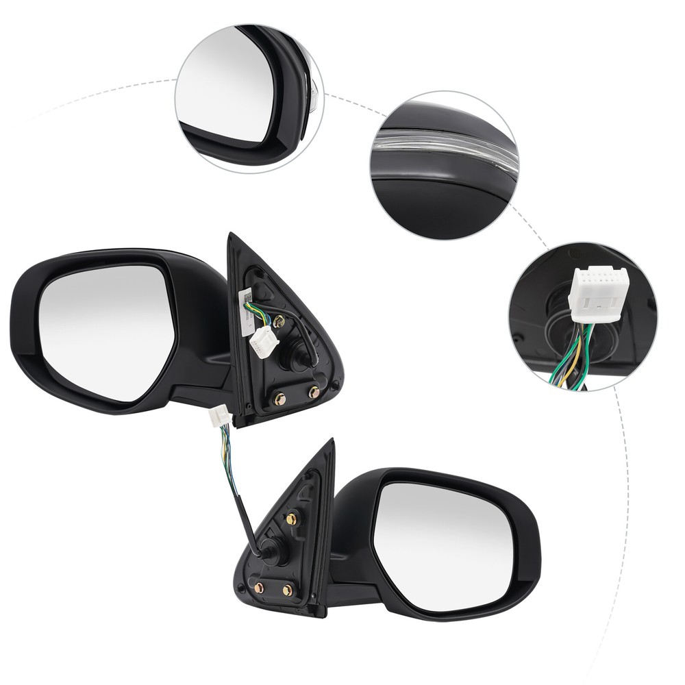 LH+RH Door Mirrors for 2014-2019 Mitsubishi Outlander Power Heated w/Signal Pair
