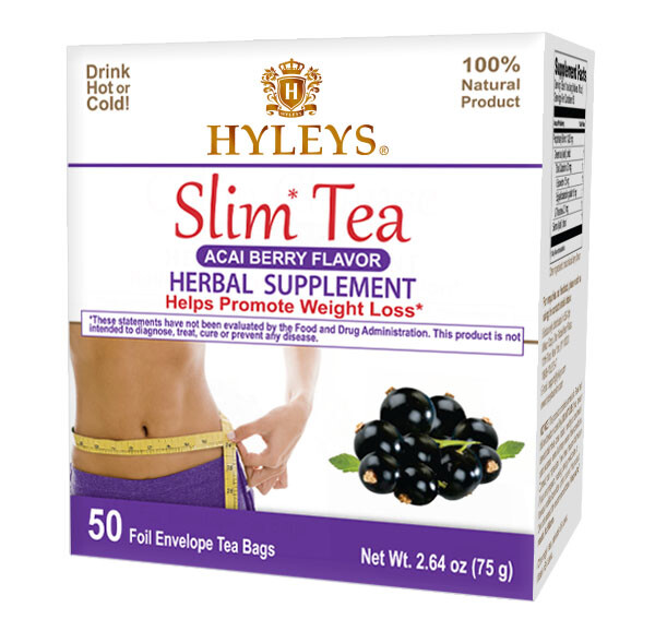 HYLEYS Slim Green Tea  ACAI BERRY 50 Tea Bags Helps Promote Weight Loss-image