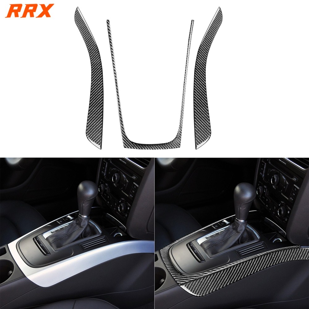 Real Carbon Fiber Center Console Gear Shift Panel Cover For Audi A5 S5 2008-2016