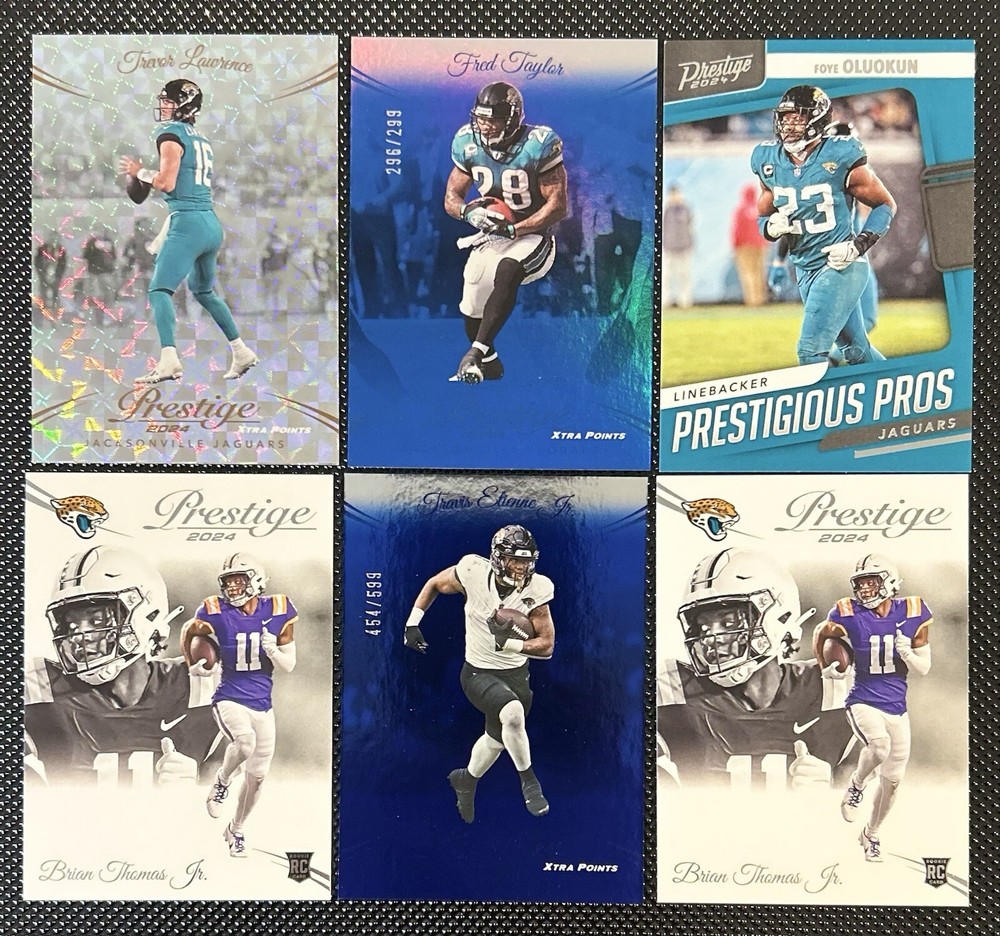 2024 Panini Prestige Football 12 Card Jaguars Lot - Inserts, RC’s, Parallels