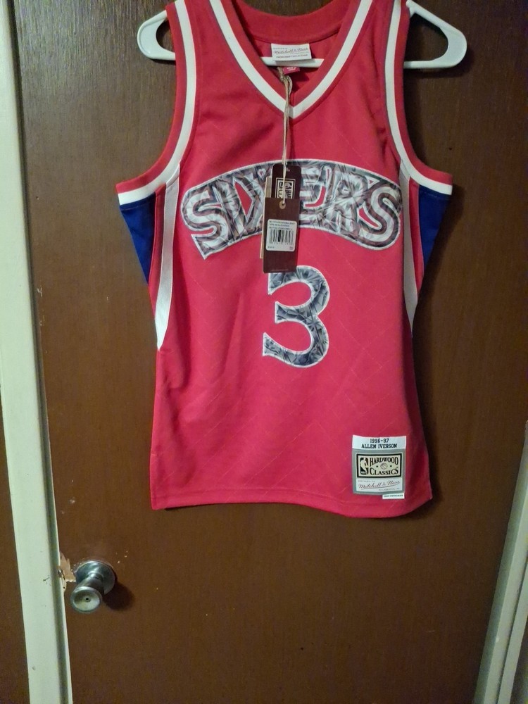 Mens Mitchell & Ness Allen Iverson  Phila. 76ers 96-97 HWC 75th Anniv. Sz S NWT