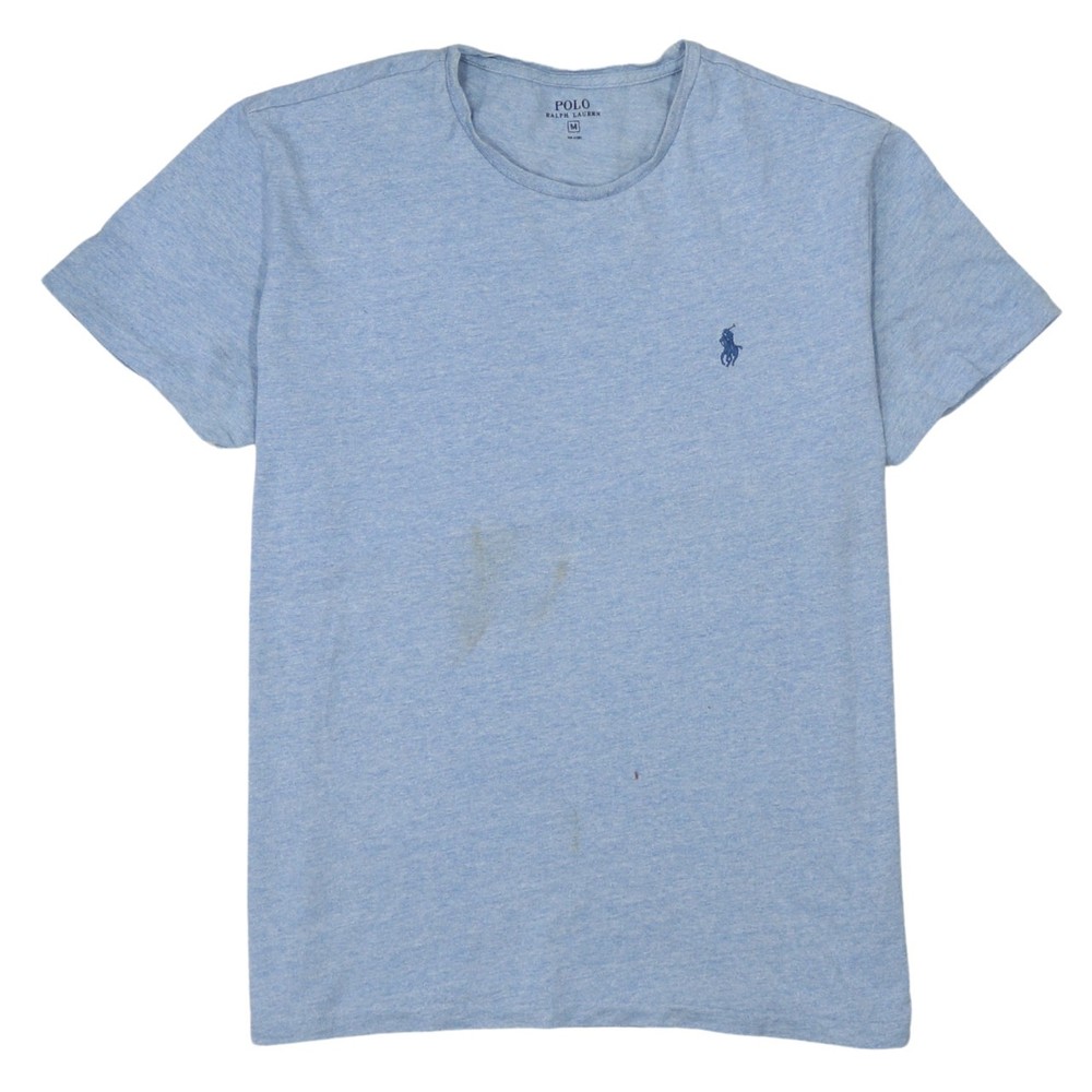 Polo Ralph Lauren Mens T Shirt Light Blue Cotton Embroidered Pony Logo Tee M