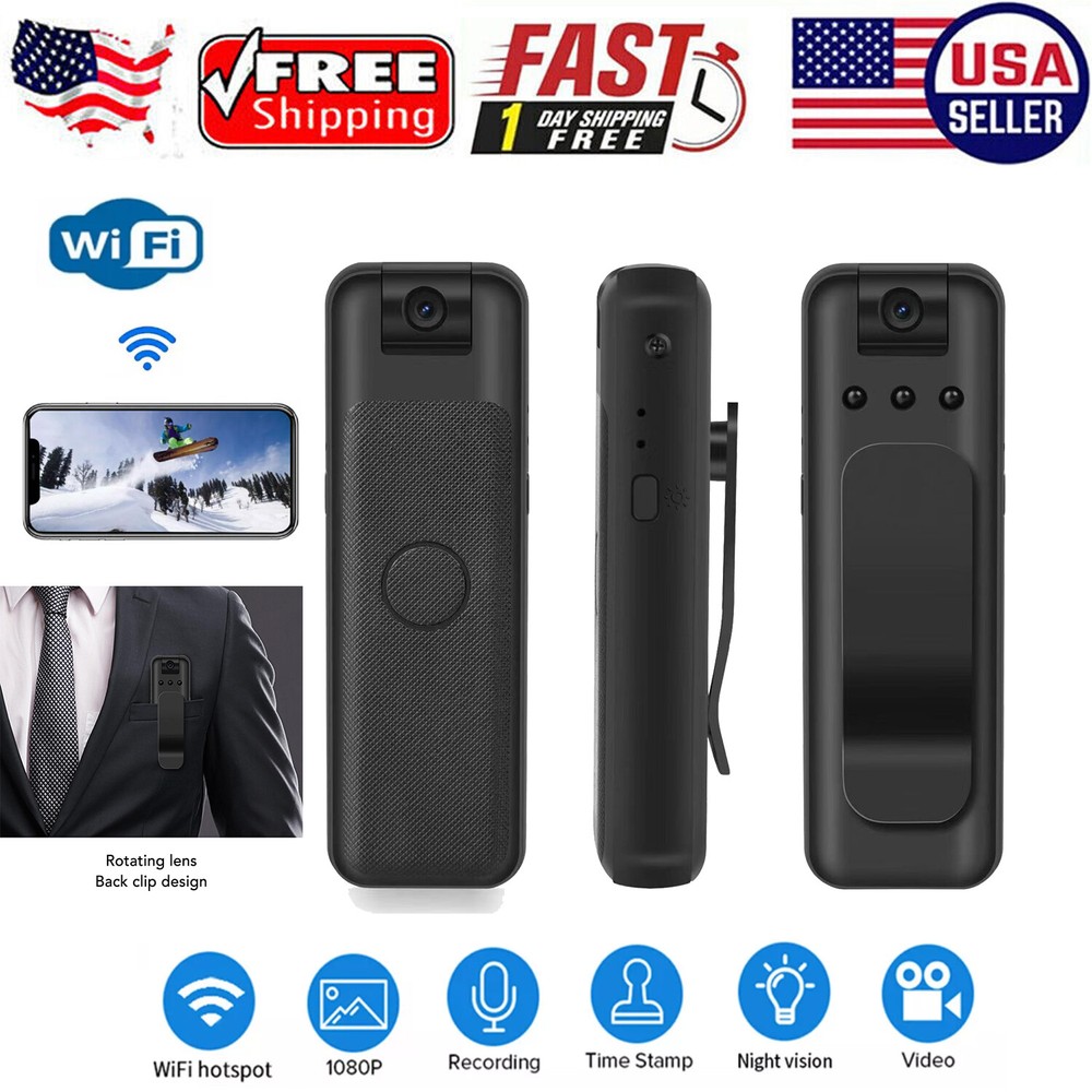 Portable Wifi Camera 1080P HD Video Recorder Night Vision Mini Body Camcorder