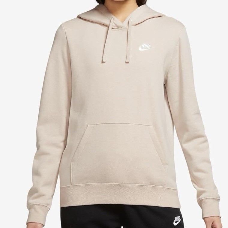 Nike Sportswear Club Fleece Pullover Hoodie Beige DQ5793-126 Womens Size 2XL NEW