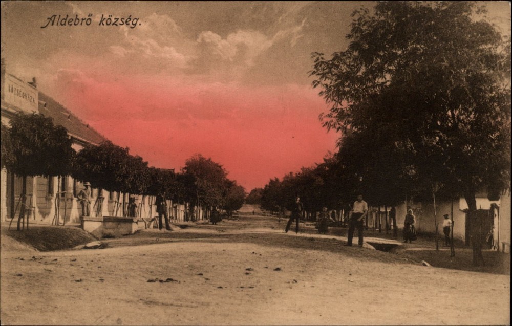 Aldebro Kozseg Hungary street view vintage postcard s991