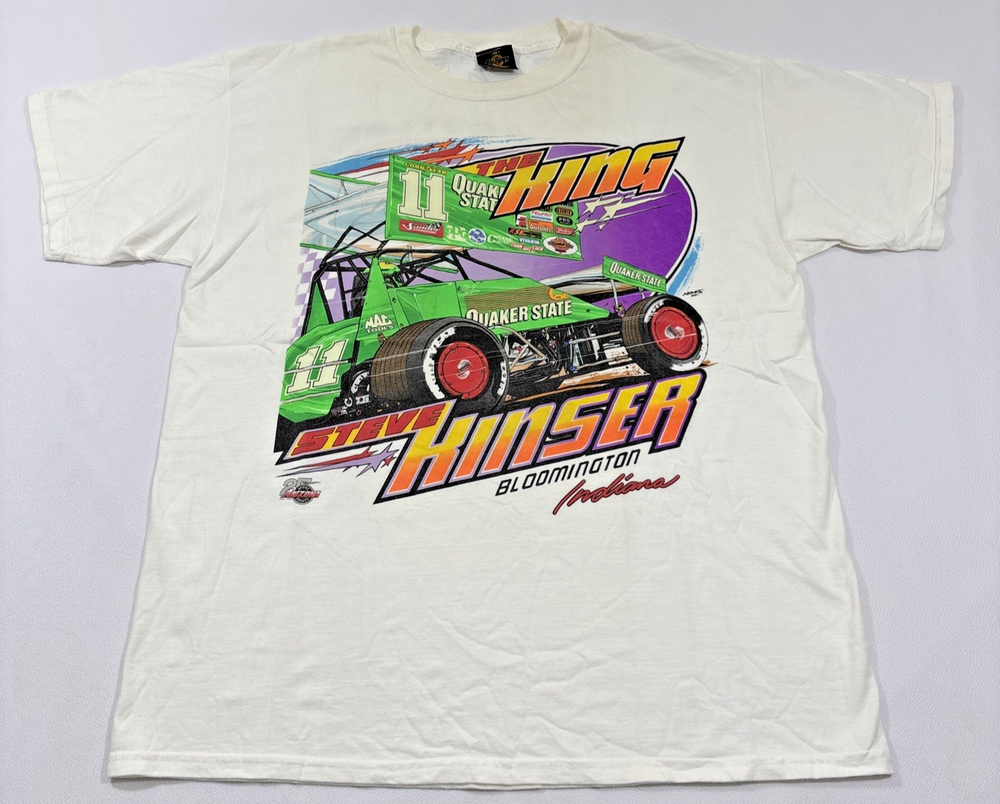 VTG Steve Kinser 1998 Sprint Car Racing T-Shirt Mens XL Double Graphic 90s Retro