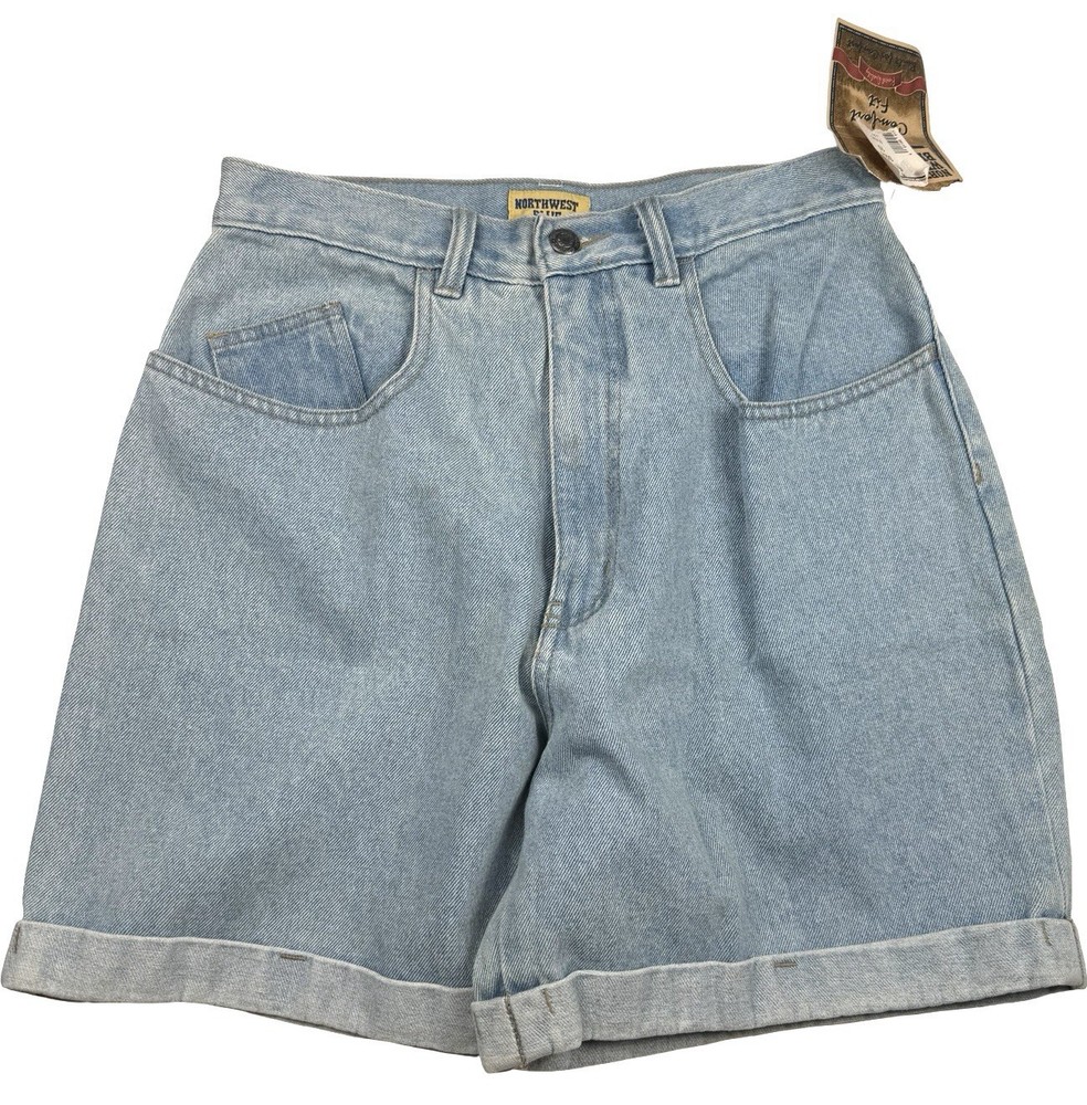 Vintage 90s Mom Jorts High Waist Denim Shorts NOS Northwest Blue Size 10