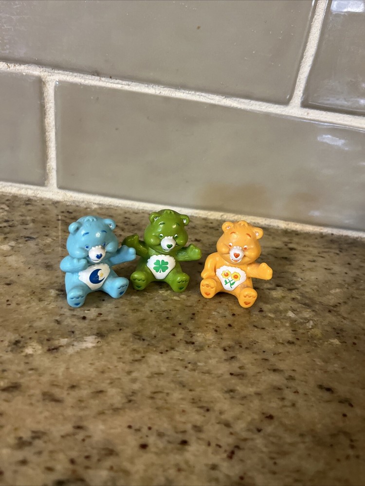 Vintage Care Bears NonPoseable Figurines Figures Lot (set of 3 characters)