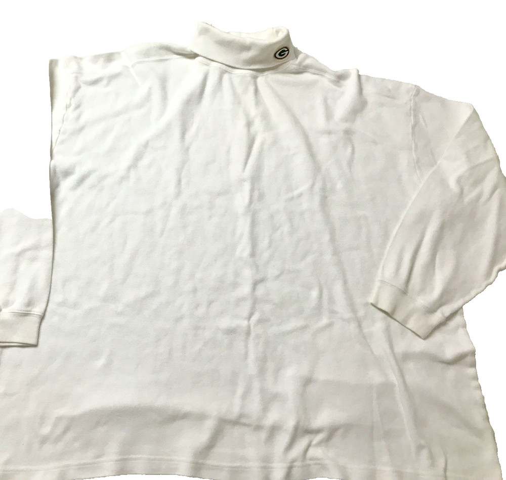 Vintage 90s Green Bay Packers Size 3XL Mens White Turtleneck Long Sleeve NFL
