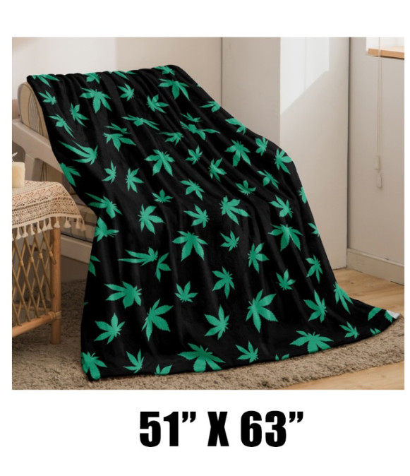 Cannabis/Weed Throw Blankets 51 in x 63 in