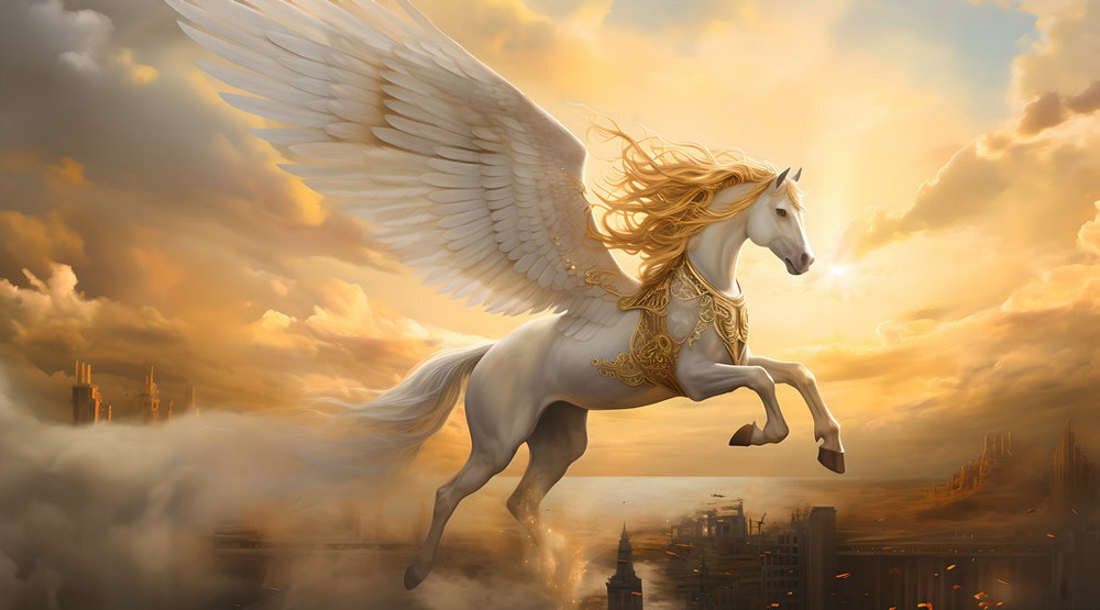 Pegasus Horse Angel Wing Canvas Art -Home Decor Wall Art Poster Print Painting