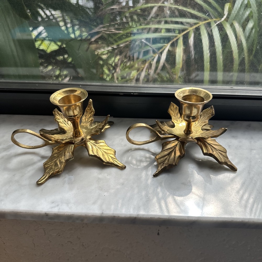 vintage brass candle holder