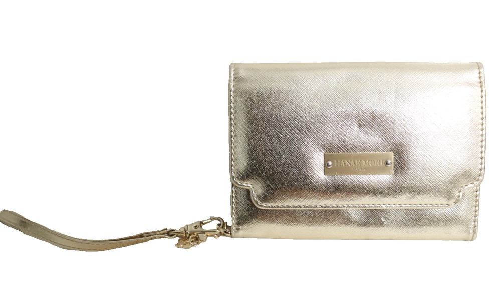 Hanae Mori Paris Gold Wallet Wristlet