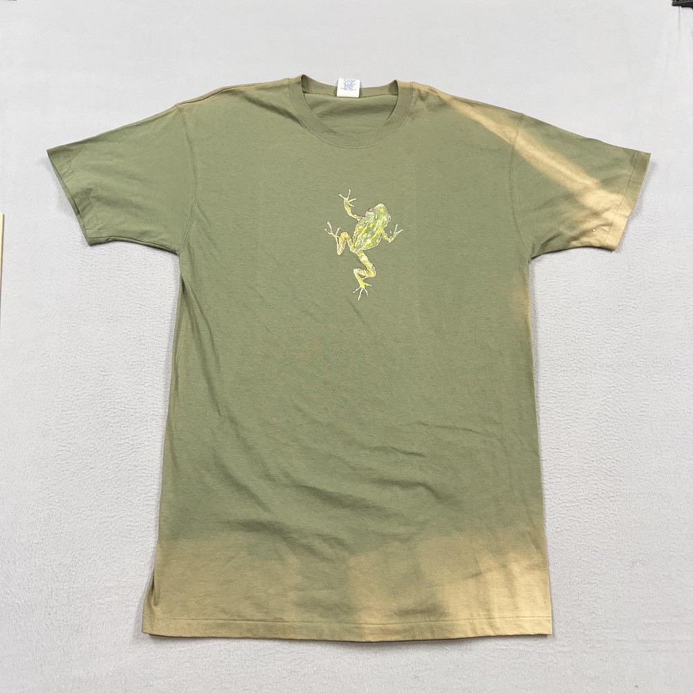 Vintage Gap Shirt Mens Medium Green Frog Graphic Tee Nature Made USA 90s