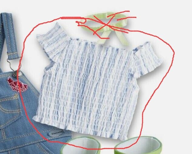 Smocked Blaire gardening outfit for 18-inch American Girl doll