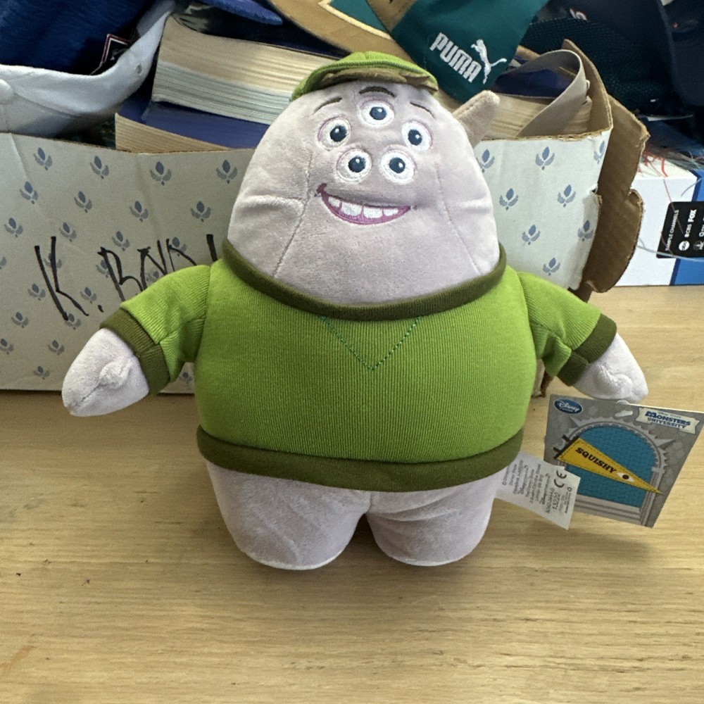 Disney Store Pixar Monsters University Squishy Squibbles Soft Plush Toy 10” NWT
