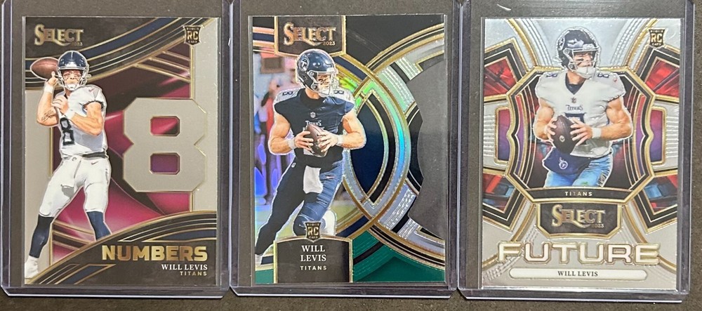 2023 Panini Select Football Will Levis 3 Card Rookie Insert/Parallel Trading Lot