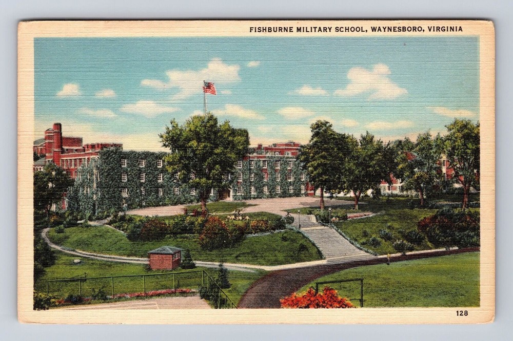 Waynesboro VA-Virginia, Fishburne Military School, Antique Vintage Postcard