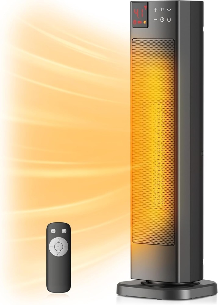 Energy-Efficient 1500W Ceramic Tower Heater with Oscillation & Safety Protection
