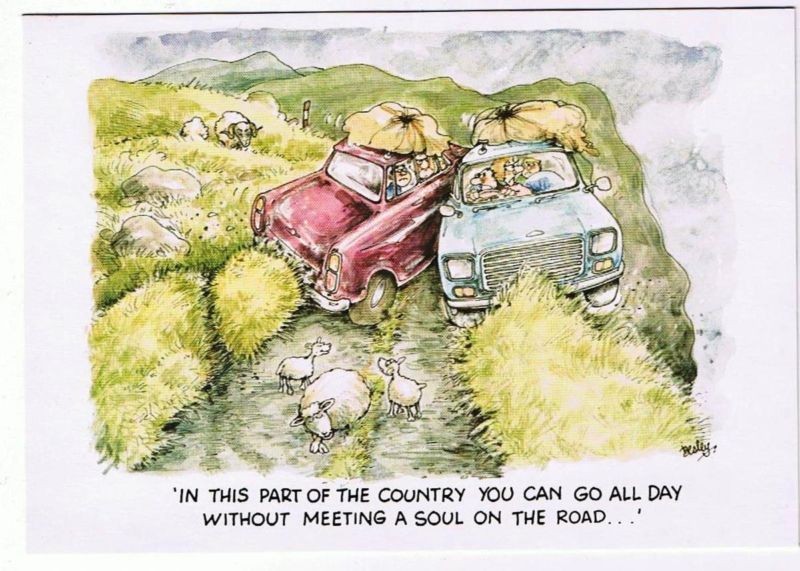 Comic Scotland Postcard Besley Meeting A Soul On The Road