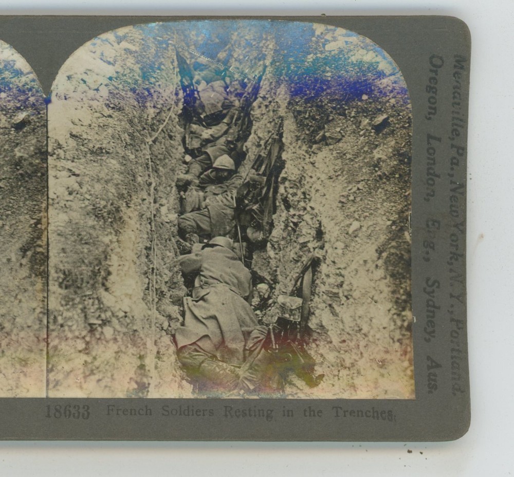 Trenches Where French Soldiers Rest WWI Keystone Stereoview