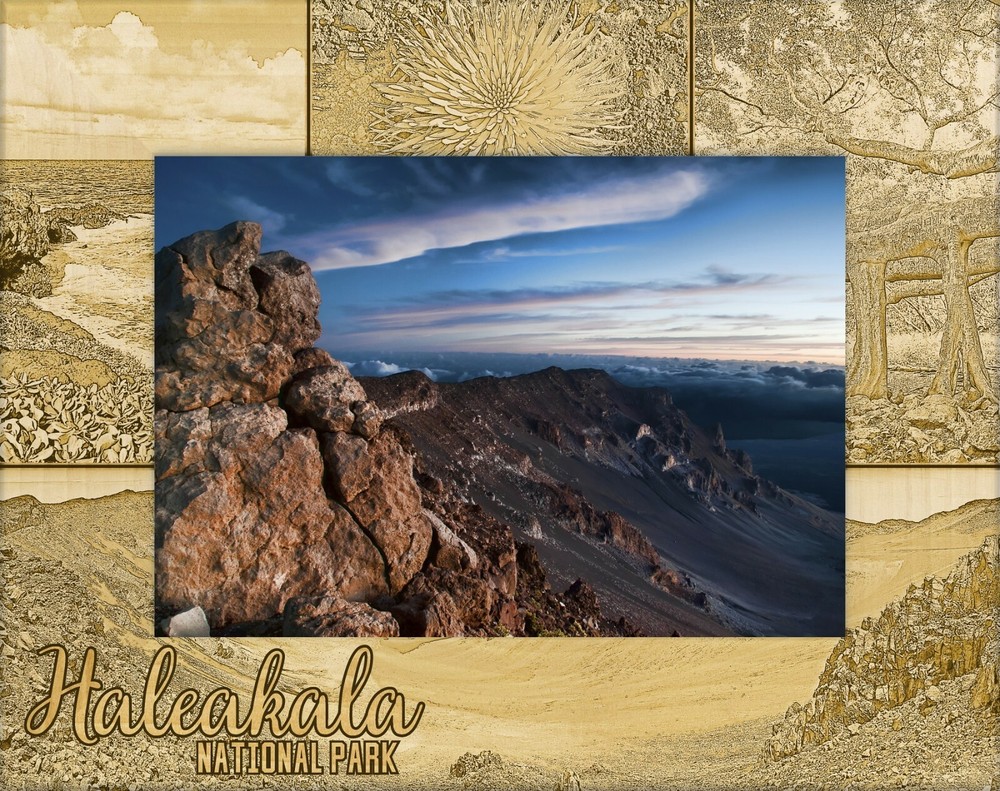 Haleakala National Park Laser Engraved Wood Picture Frame (4 x 6)