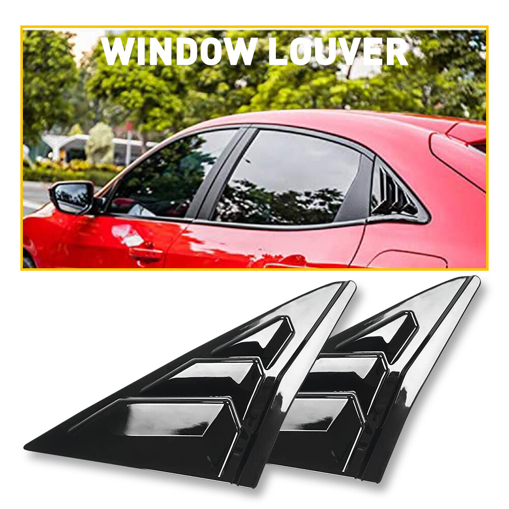 Fits 2016-2021 Honda Civic Glossy Hatchback Black Side Jdm Window Louver Vent