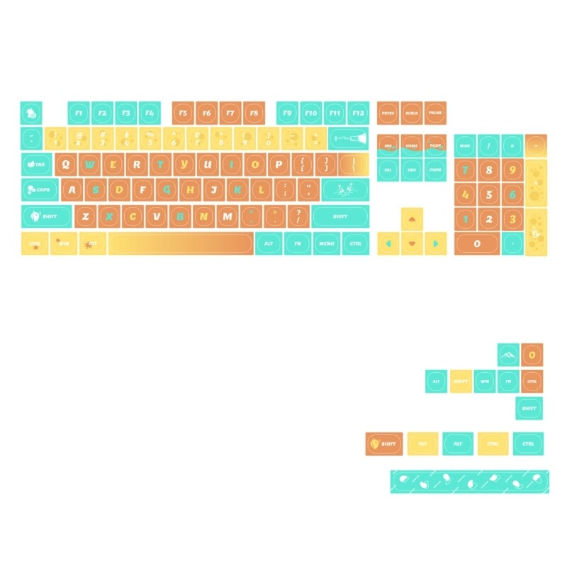 Durable PBT Heat Sublimated Fade-Resistant Mechanical Keyboard Keycaps