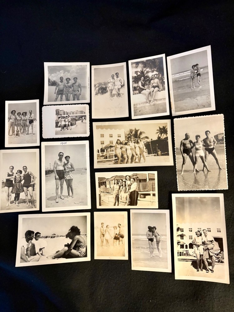 15 Ca 30s-60s VTG PHOTOS: Beach Babes Beef & Bulge, Many Shirtless Hunks + Miami