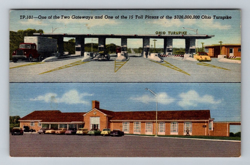 Ohio Turnpike, OH-Ohio, Toll Plaza and Gateway Building Vintage Postcard