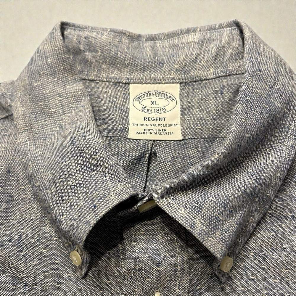 Mens Brooks Brothers Regent XL Irish Linen Shirt Baird McNutt Short Sleeve
