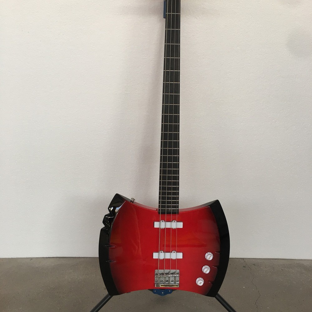 4 String Solid Red Marceline's Axe Electric Bass Guitar Special Shape Fast Ship