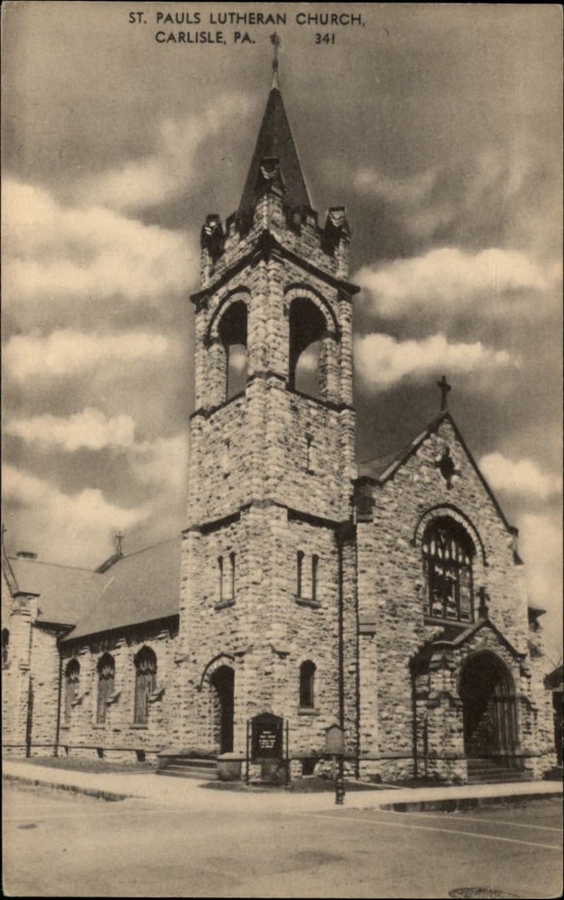 St Pauls Lutheran Church ~ Carlisle Pennsylvania ~ vintage Madciff postcard