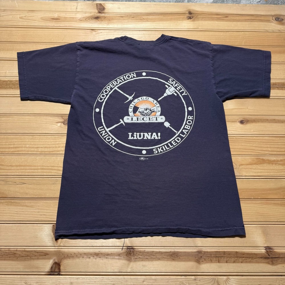 Vintage 90s Chicago Area Lecet Liuna Laborers Union Graphic T-Shirt USA Medium