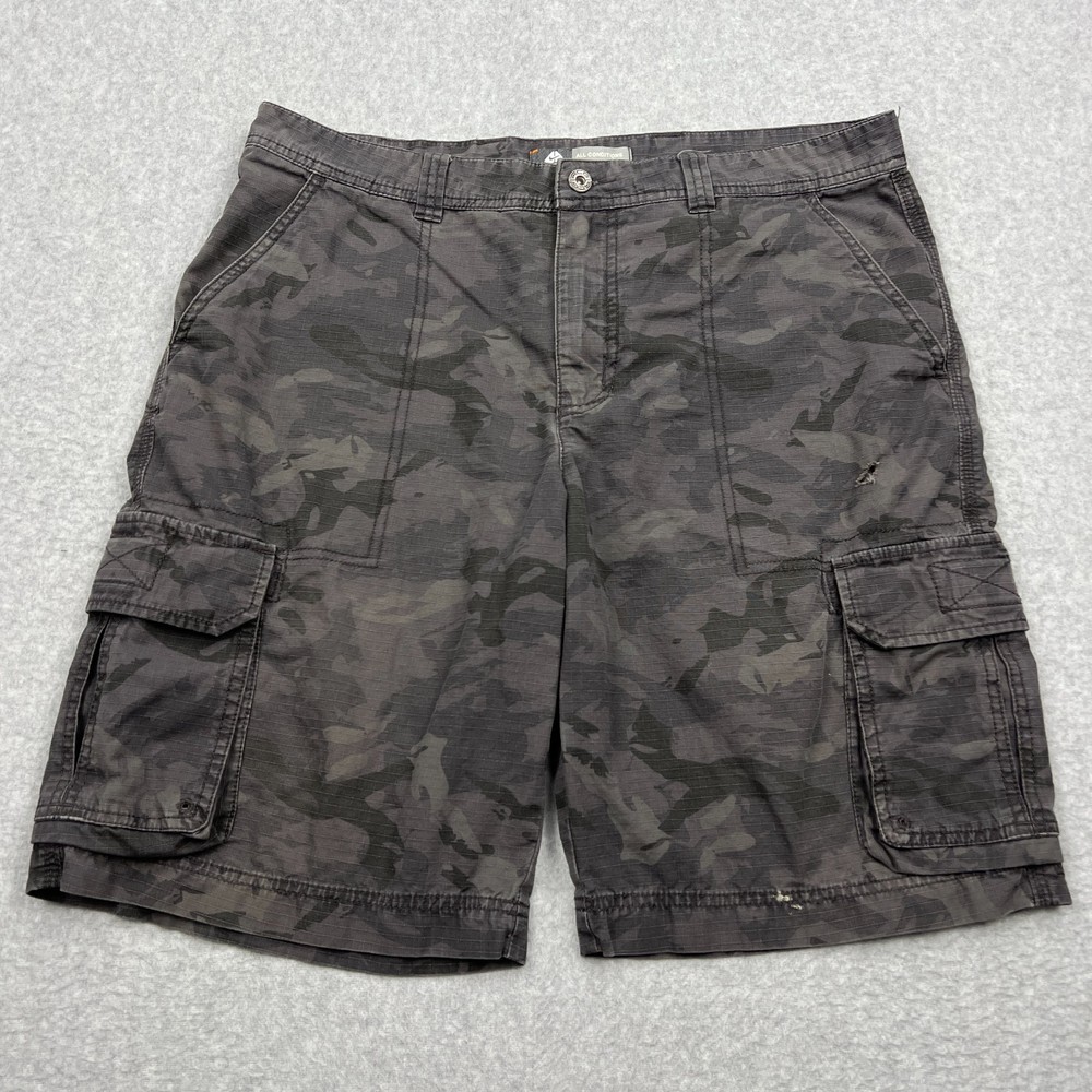 Nike ACG Camo Cargo Shorts Mens 36 Black Ripstop Canvas All Terrain Gear Y2K
