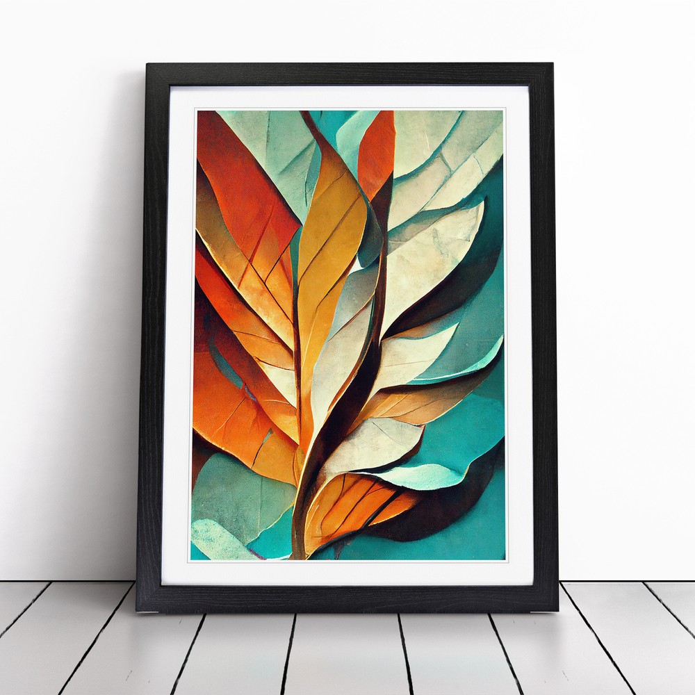 Leaf Abstract No.2 Wall Art Print Framed Canvas Picture Poster Decor Living Room