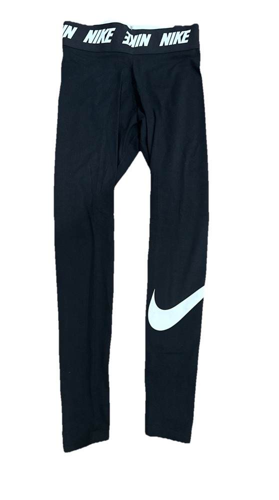 Nike Swoosh Leggings Womens Small Black Tight Fit Sportswear NWT