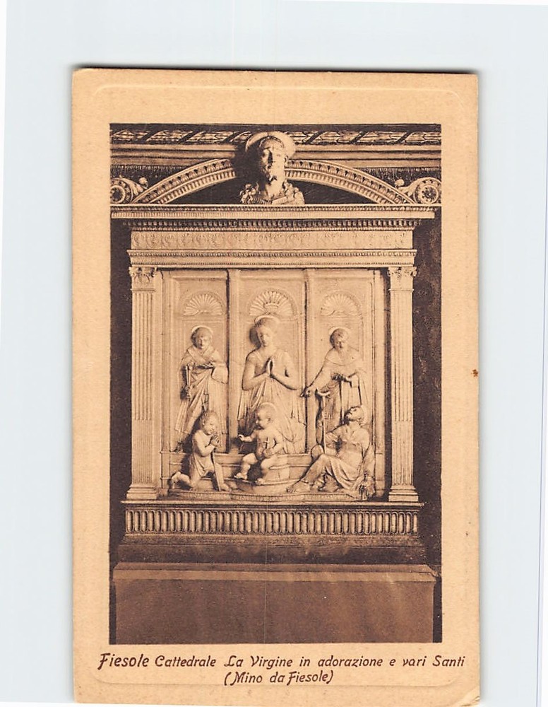 Postcard Fiesole Cathedral Altarpiece Cathedral of San Romolo Fiesole Italy