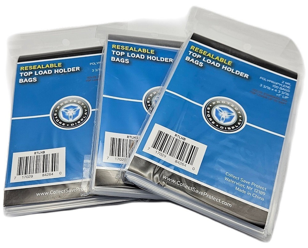 300-Count Resealable Toploader Bags for Single Cards – CSP Brand