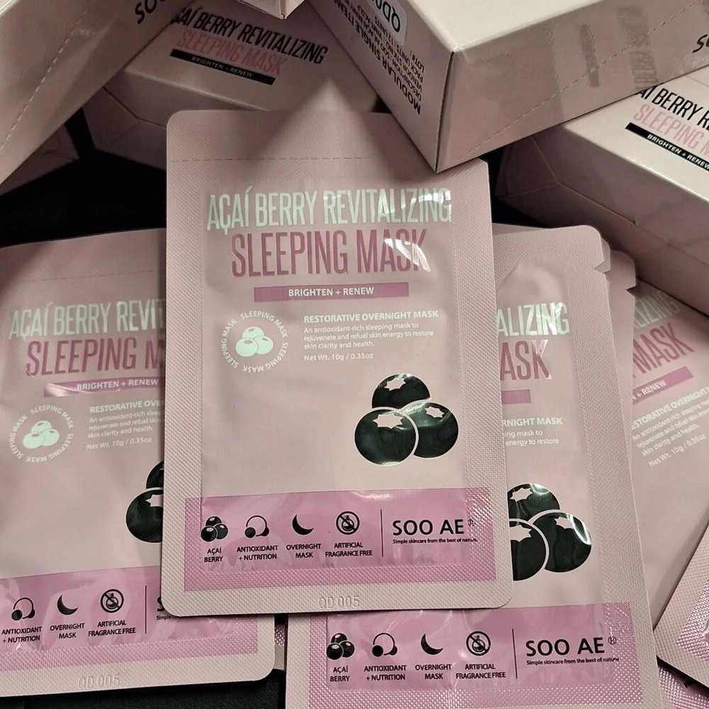 Acai Berry Revitalizing & Restorative Sleeping Face Mask - brighten/ renew 12 ct-image
