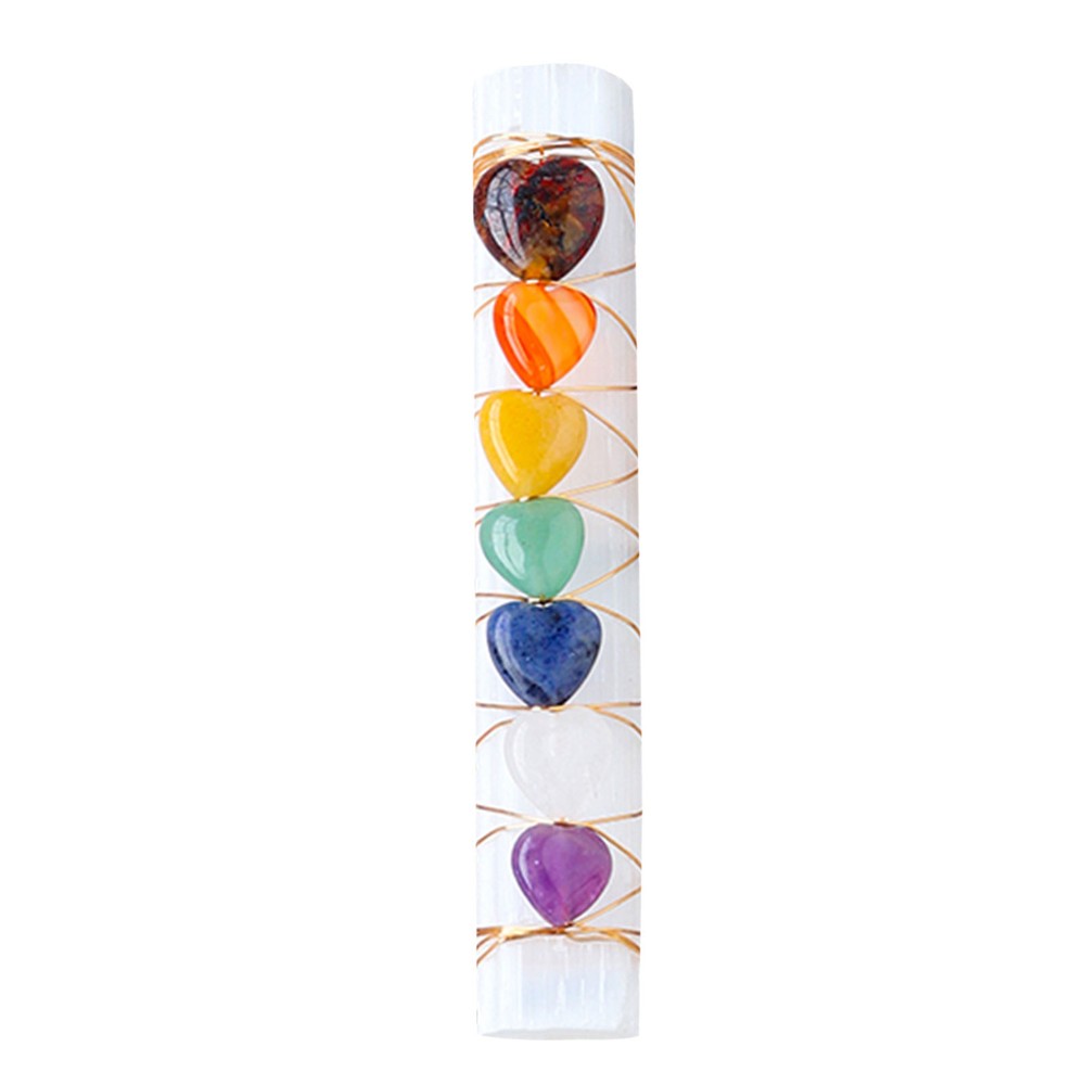 2PCS Natural Crystal Craft Stick 7 Healing Crystal Wire Office Table Decoration
