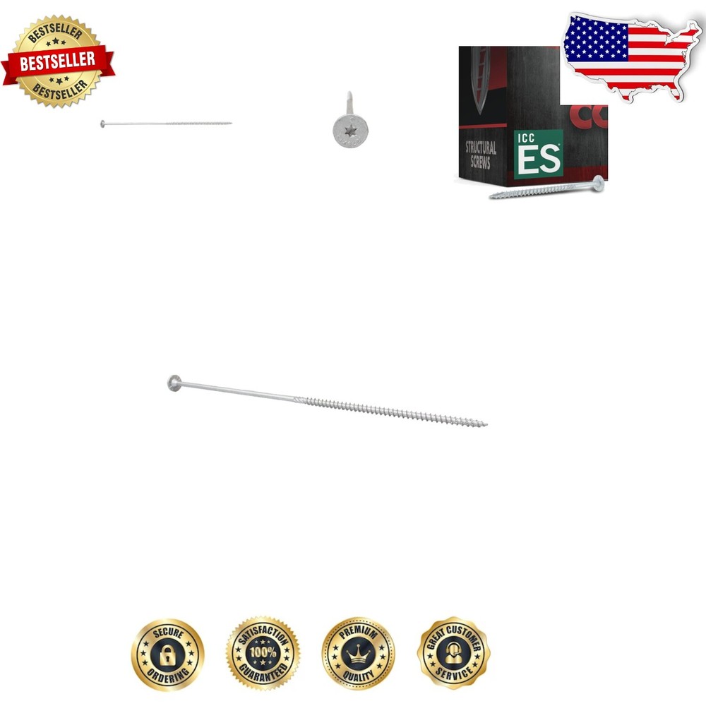 Efficient 25 Pack of Serrated T-30 Star Drive Structural Screws, 0.275” x 12”