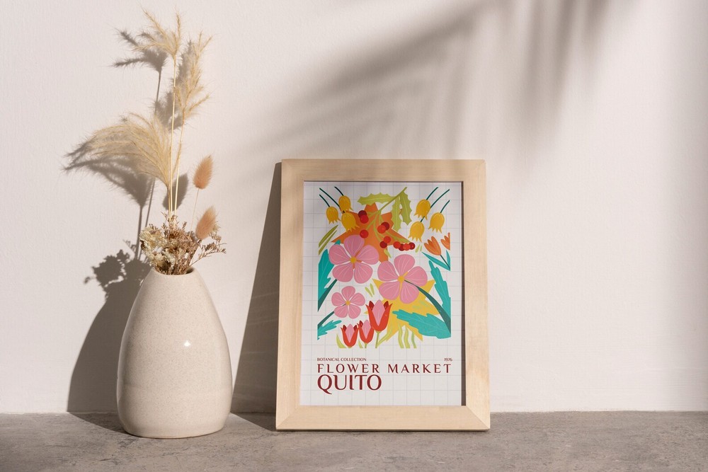 Quito Flower Market Flower Market Poster Wall Art Botanical Poster Art Prints