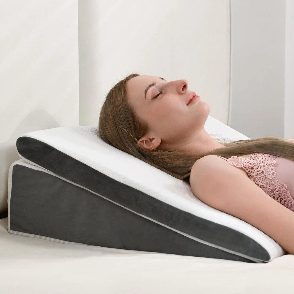 2PCS Wedge Pillow for Sleep Apnea,Wedge Pillow for Acid Reflux,Independent Memo