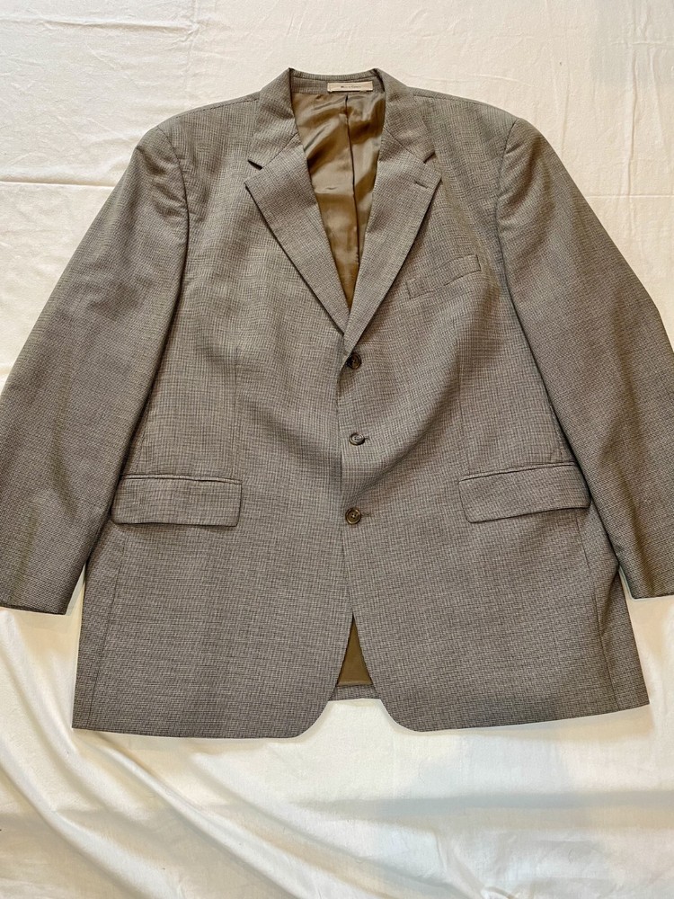 Ralph Lauren Chaps Blazer Mens 50T 100% Wool Jacket Vintage Houndstooth Cananda