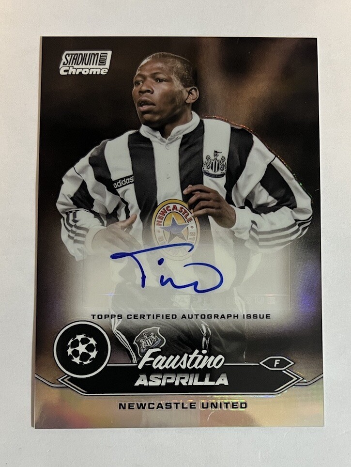 2023-24 Stadium Club Chrome UEFA FAUSTINO ASPRILLA Refractor Auto Newcastle
