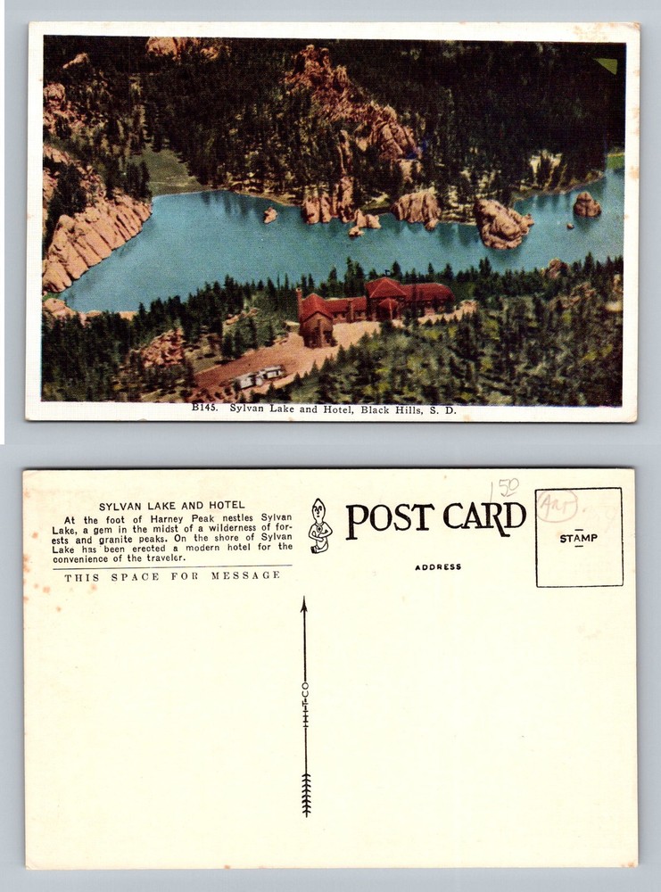 Black Hills, SD-South Dakota Sylvan Lake Hotel Scenic Mountains Vintage Postcard